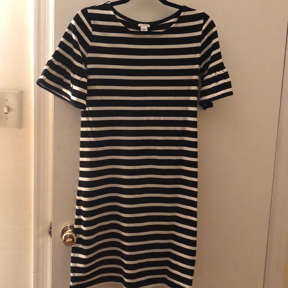 JCrew Black and White Striped Dress